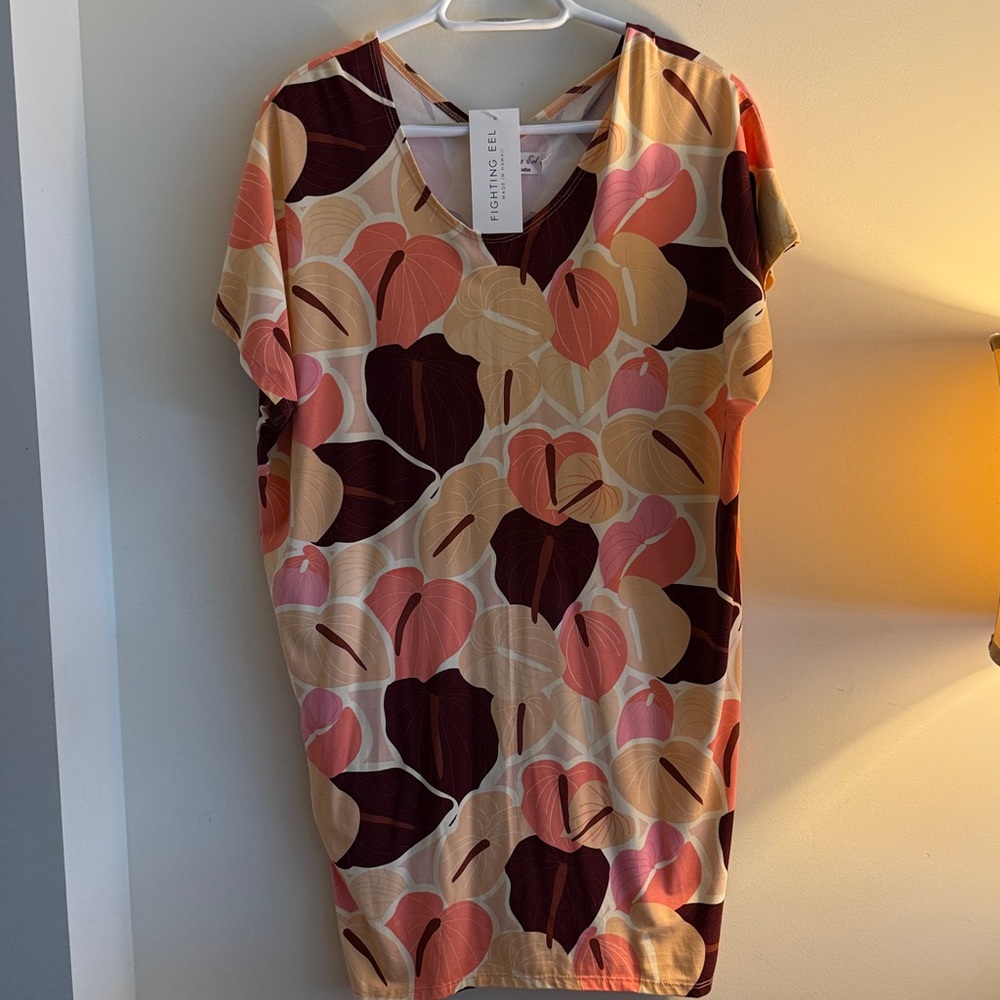 Fighting Eel Tropical Anthurium Floral Dress